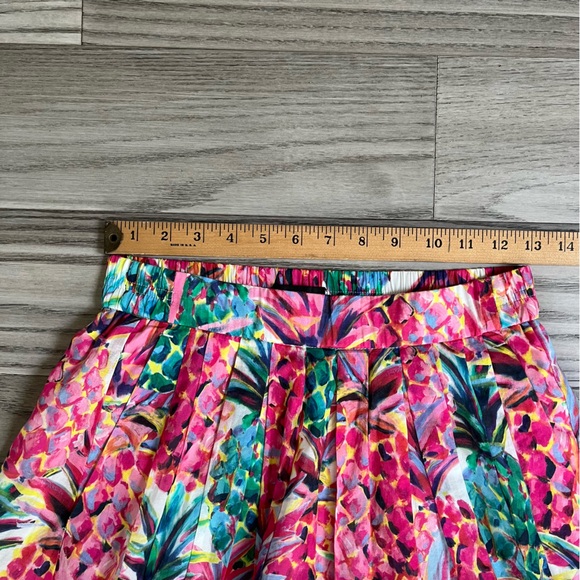 J. Crew Pull On Midi Skirt In Ratti Pineapple Tropical Print Size 0 - Picture 6 of 8